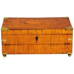 Antique Wood and Brass Document Box