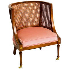 Regency Style Caned Lounge Chair by Bert England