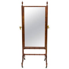 Regency Cheval Mirror with Brass Candleholders