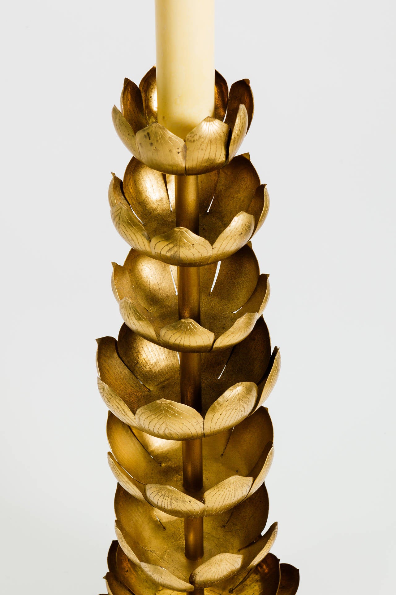Rare Brass Lotus Floor Lamp by Feldman at 1stDibs