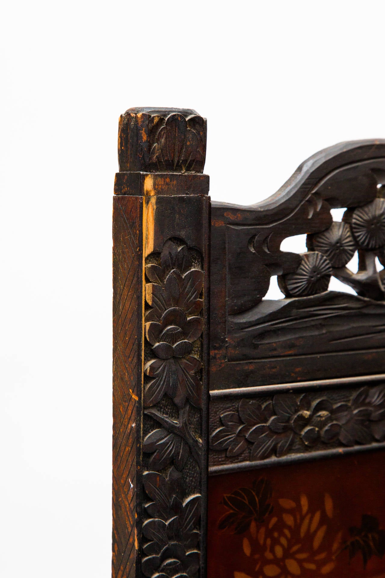 Stone Chinese Wood Screen with Hardstone Decoration