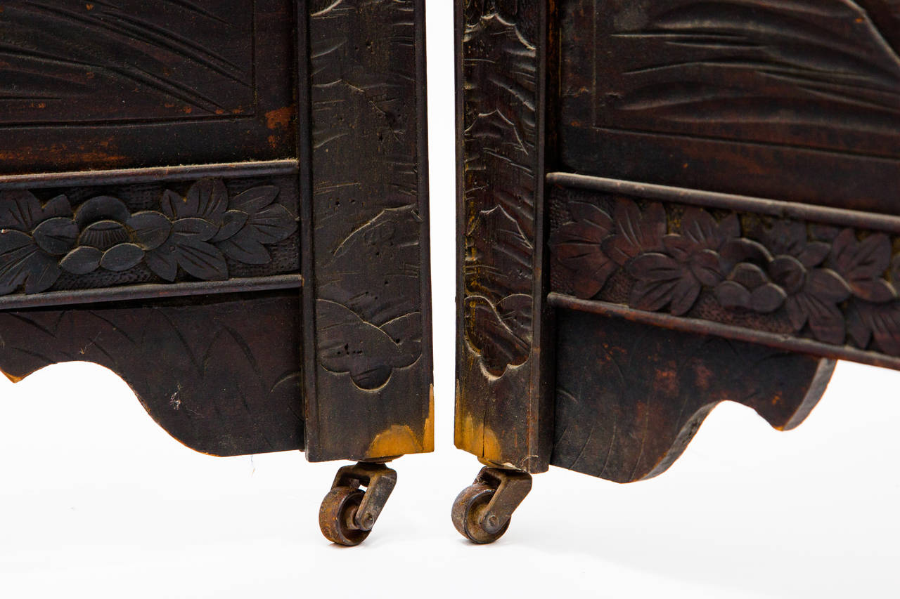 Chinese Wood Screen with Hardstone Decoration 4