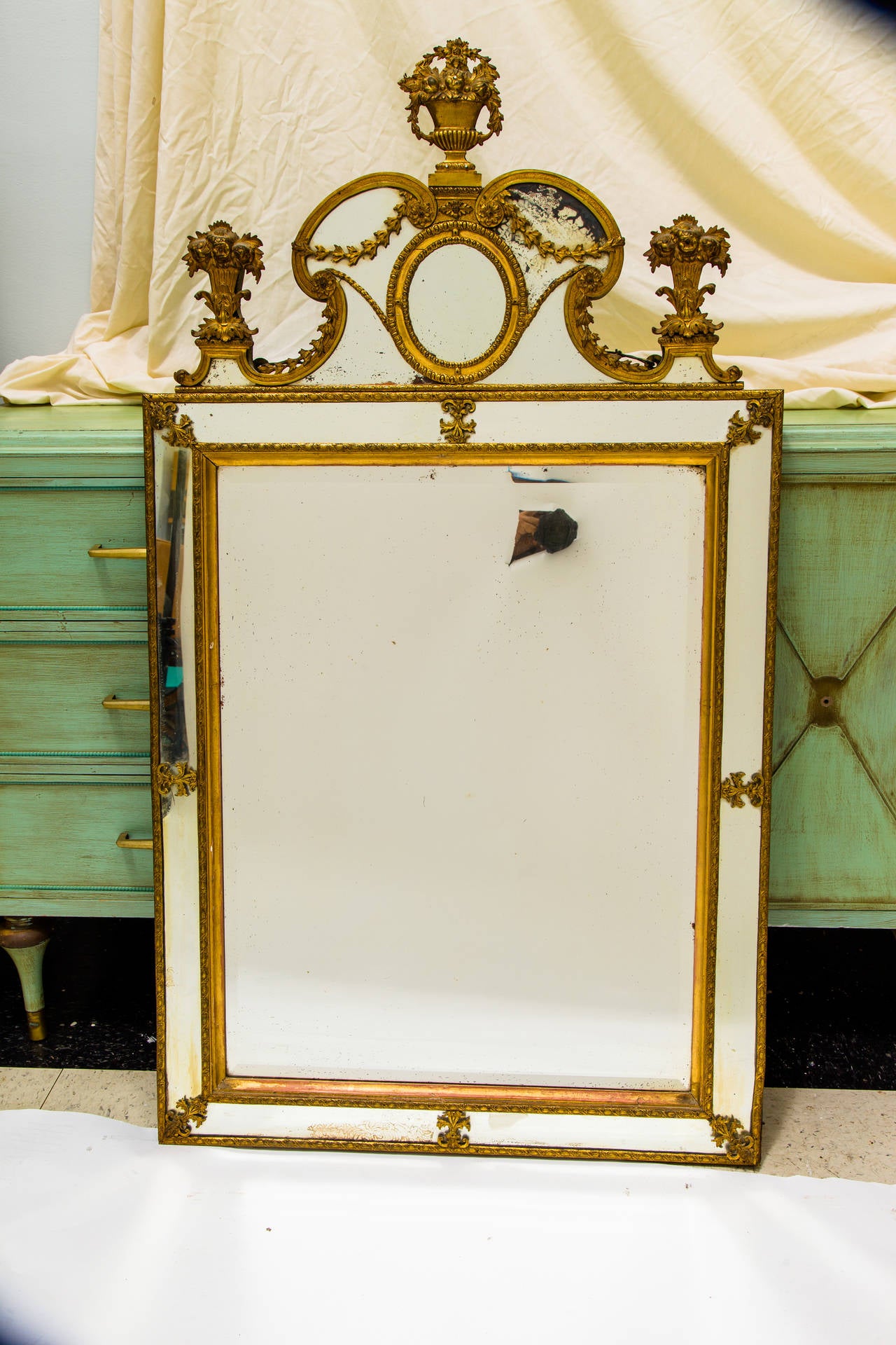 Napoleon III Brass Framed Mirror 2