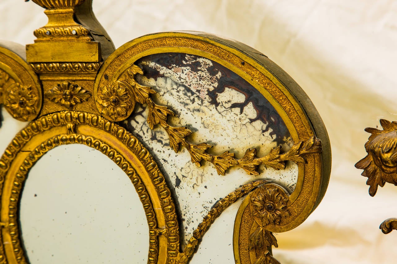 Napoleon III Brass Framed Mirror In Good Condition In Tarrytown, NY
