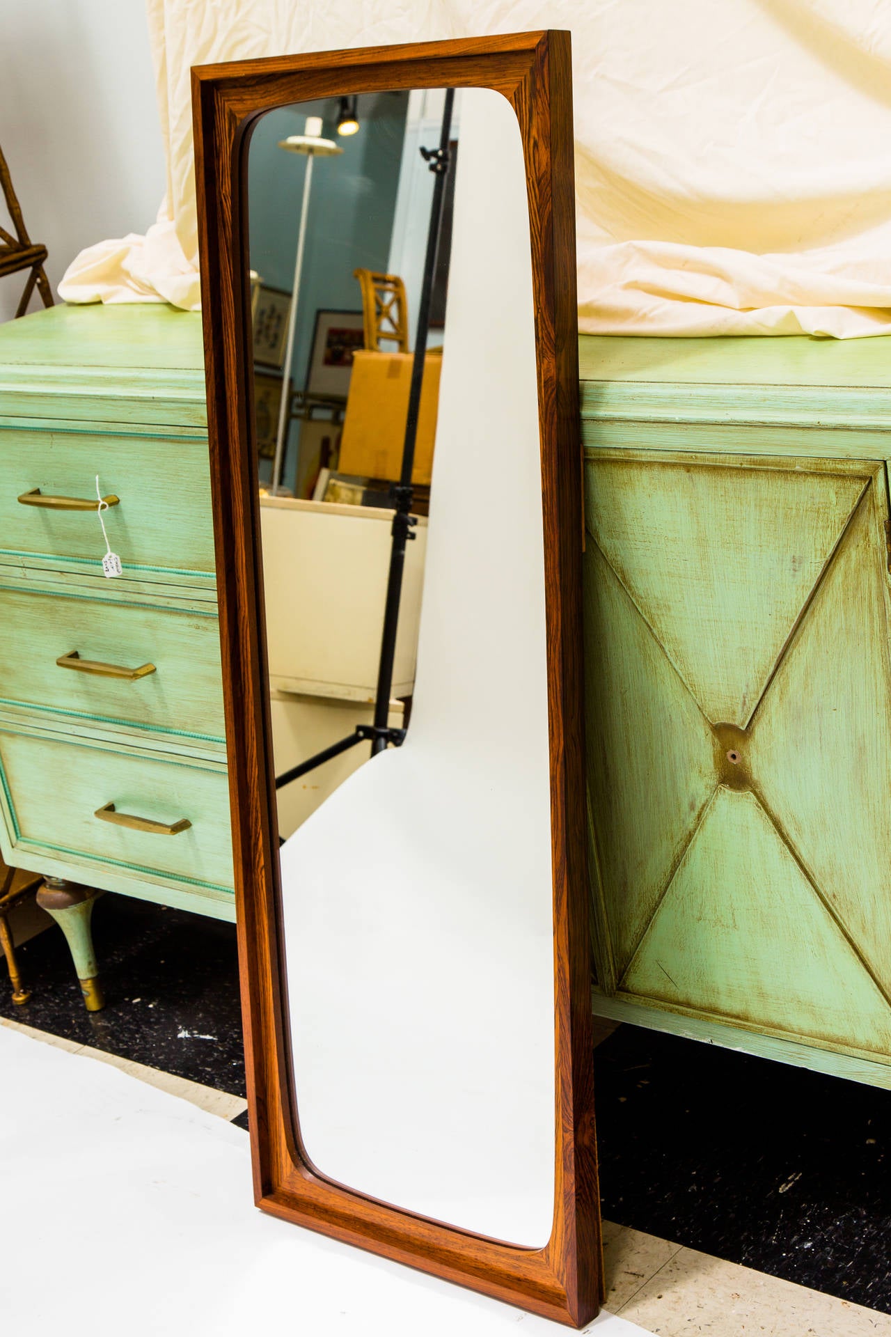 Mid-20th Century Pair of Danish Rosewood Mirrors