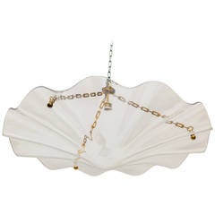 Monumental Brass and Lucite Chandelier