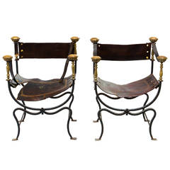 Pair of Italian Savonarola Chairs