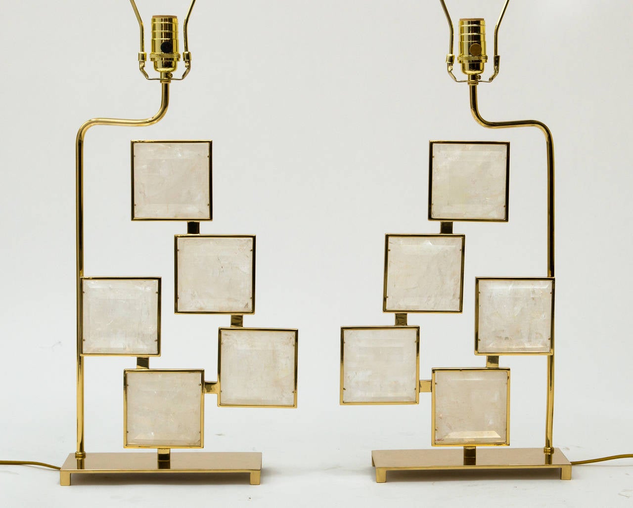 Beautiful faceted crystal and brass lamps.
One of a kind. First pair of a limited edition.
Signed by the artist.
Capacity: One E26 three-way.