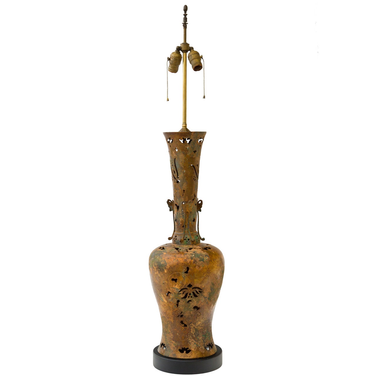 Bronze Table Lamp in the Style of James Mont For Sale