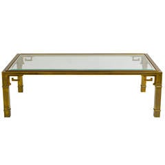 Mastercraft Brass Greek Key Coffee Table