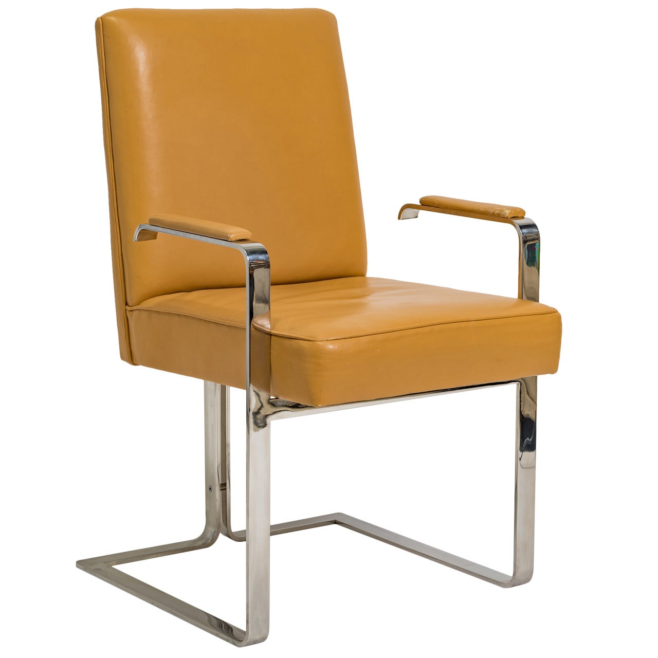 Vladimir Kagan Chrome and Leather Chair