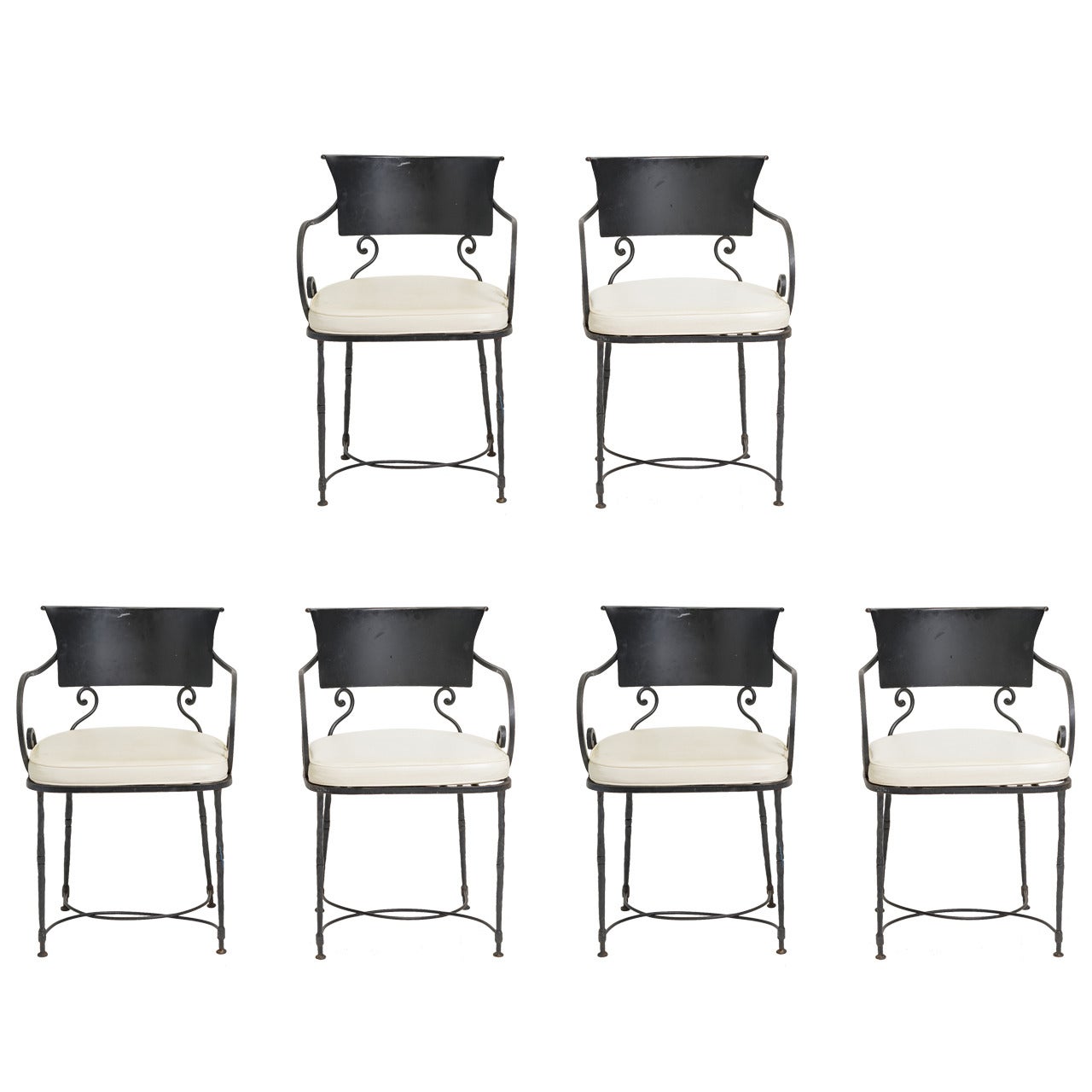 Six Italian Iron Chairs