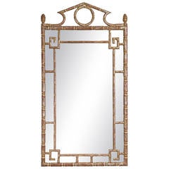 Italian Silver Leaf Greek Key Mirror 6