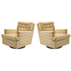 Used Pair of Maurice Villency Swivel Lounge Chairs