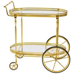 Regency Style Italian Brass Serving Cart