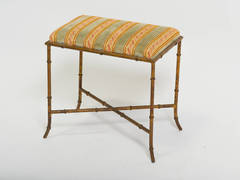 Italian Gilt Iron Faux Bamboo Bench