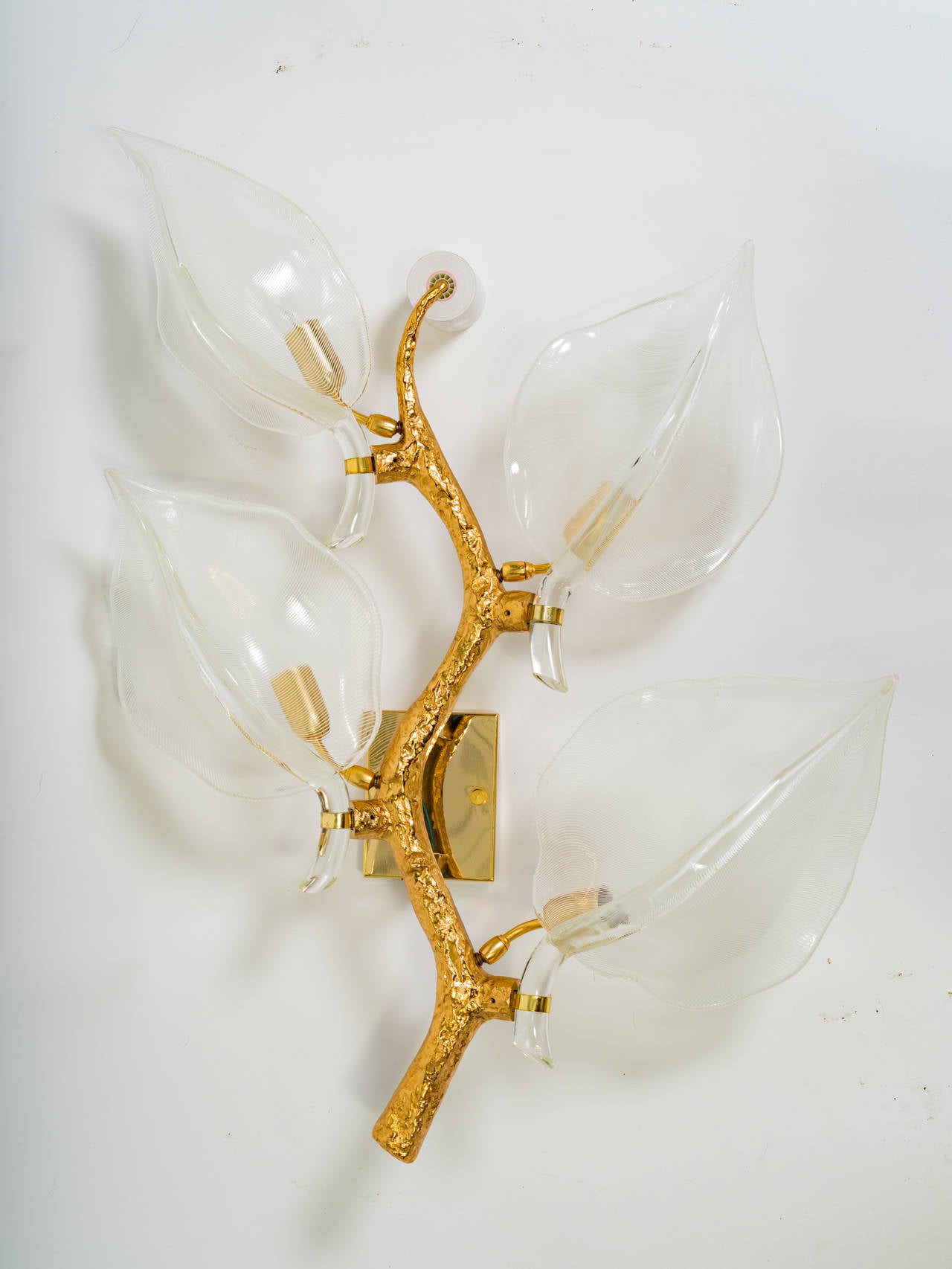 Venini Leaf Sconce In Good Condition For Sale In Tarrytown, NY