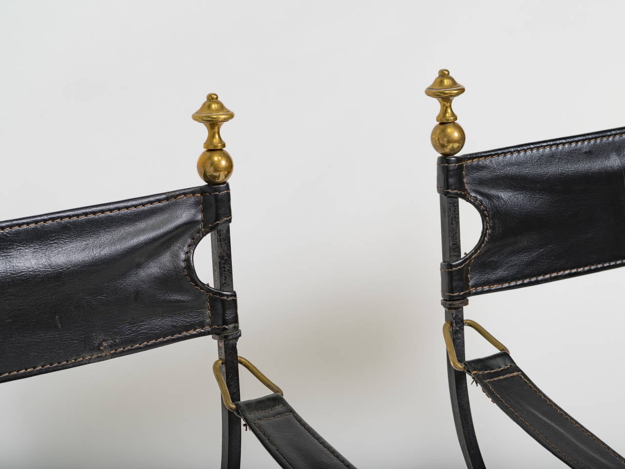Pair of Iron and Brass Savonarola Chairs 3