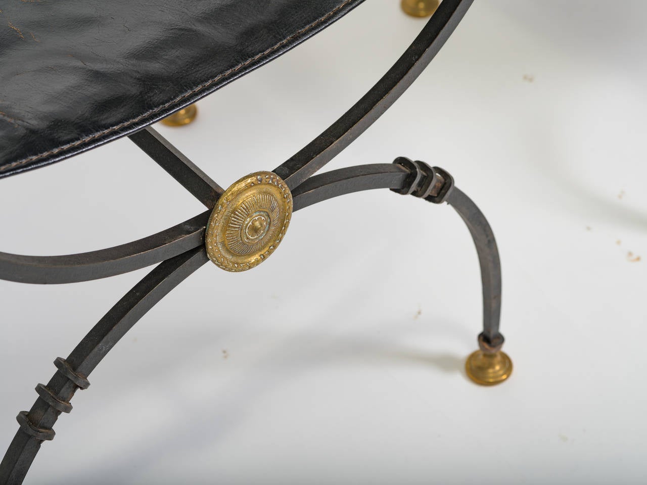 Pair of Iron and Brass Savonarola Chairs 4