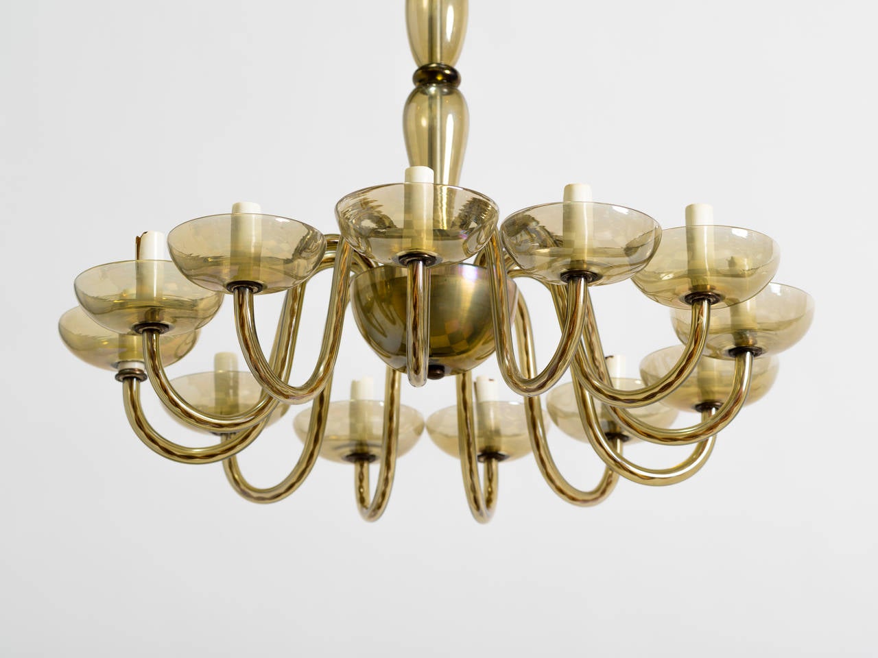 Rare 12-Arm Murano Glass Fixture In Good Condition For Sale In Tarrytown, NY