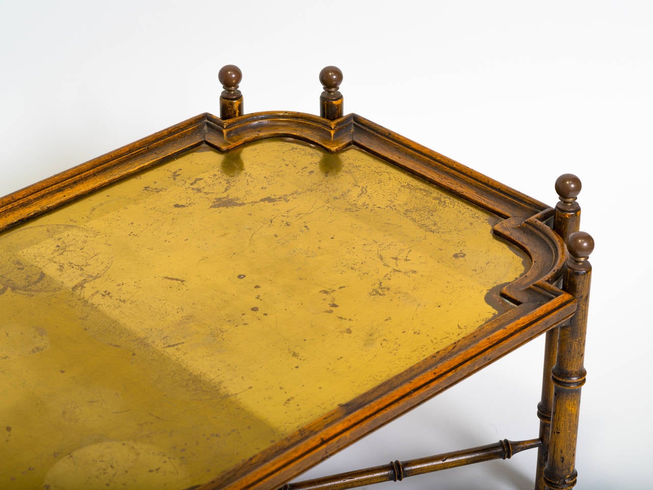 Faux Bamboo and Brass Tray Table 2