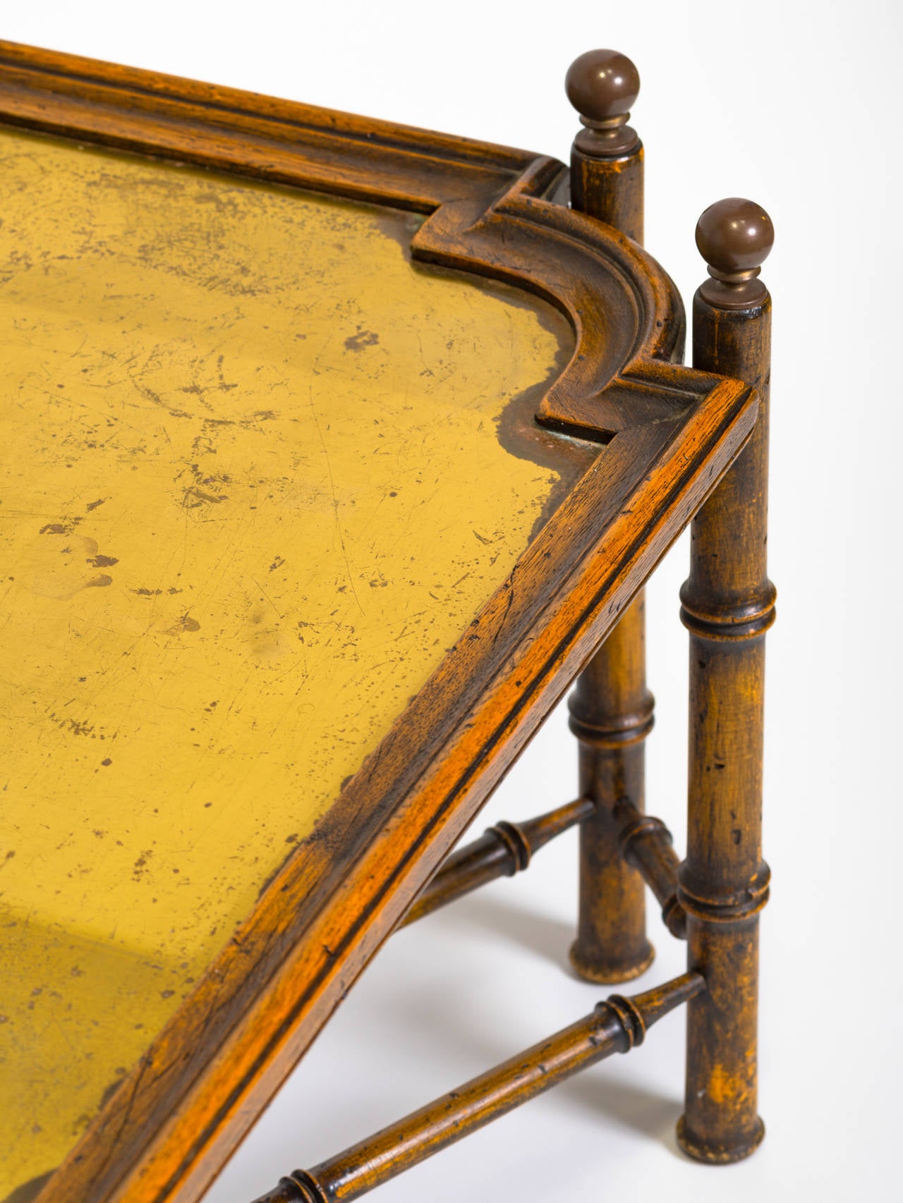 Faux Bamboo and Brass Tray Table 5