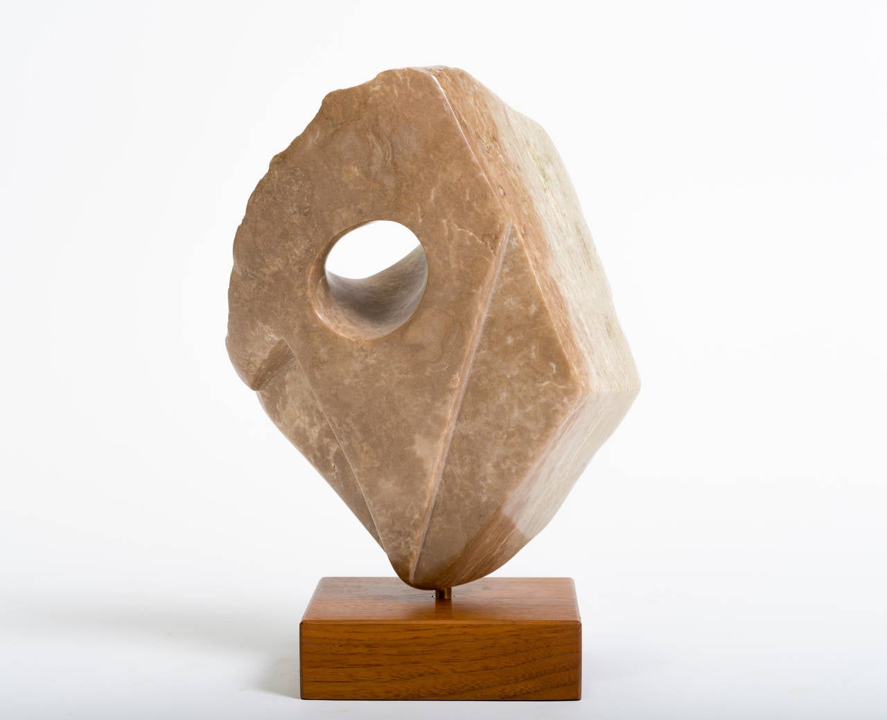 Marble Abstract Sculpture on Wooden Base 3