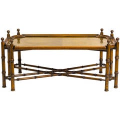 Faux Bamboo and Brass Tray Table