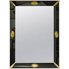 Black Glass Framed Mirror