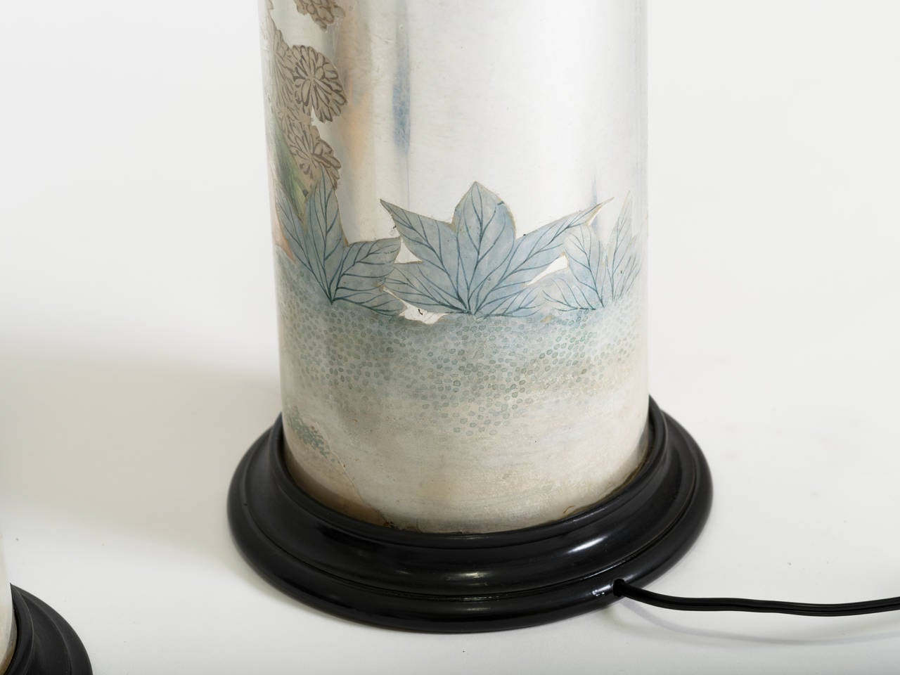 Églomisé and Decoupage Chinoiserie Glass Table Lamps 2