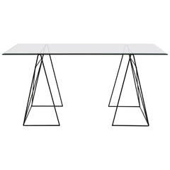 1970s Iron Architectural Sawhorse Desk