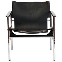Charles Pollock Leather Sling Armchair Model 657
