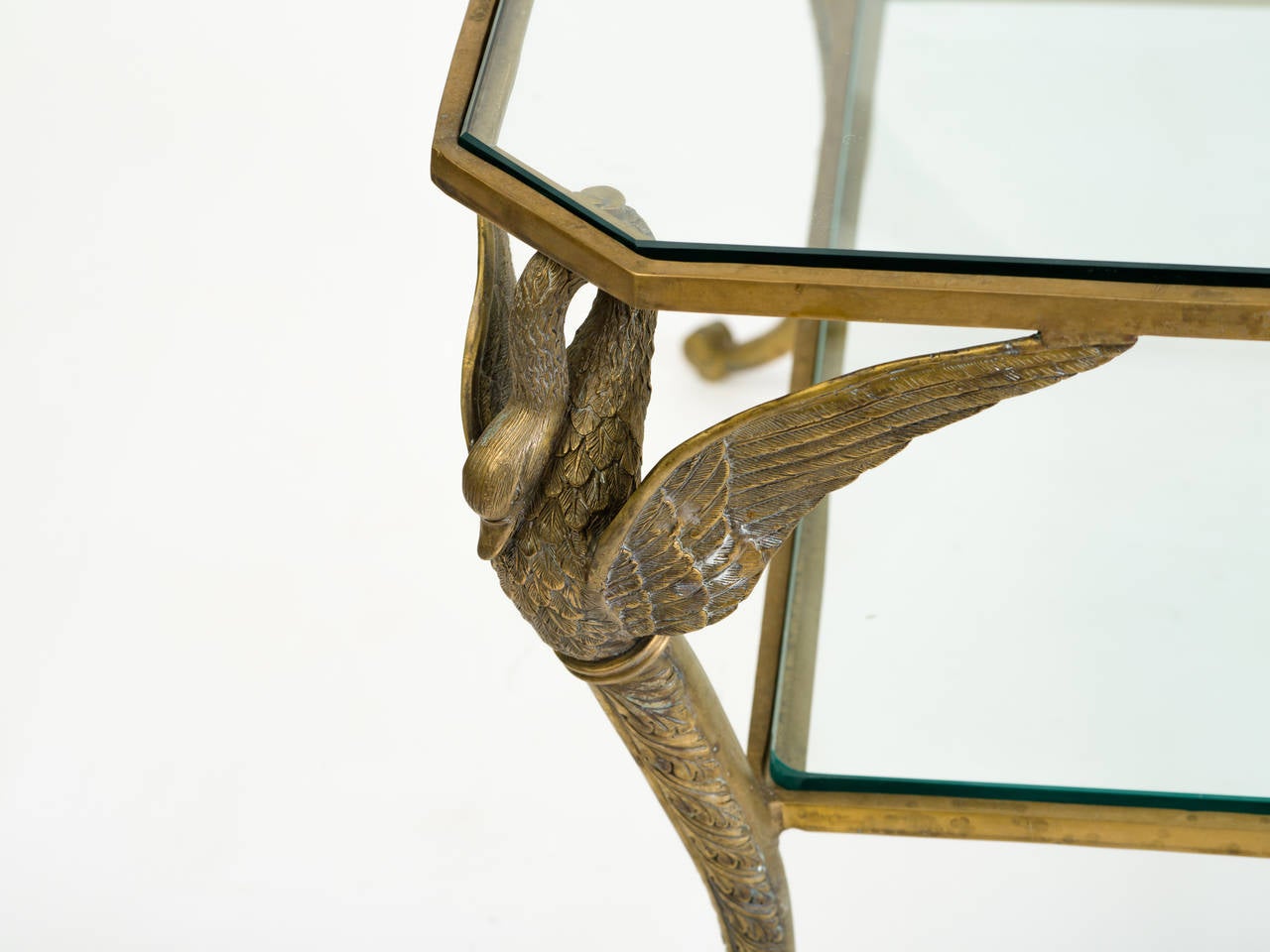 Bronze Classical Swan Coffee Table In Good Condition In Tarrytown, NY