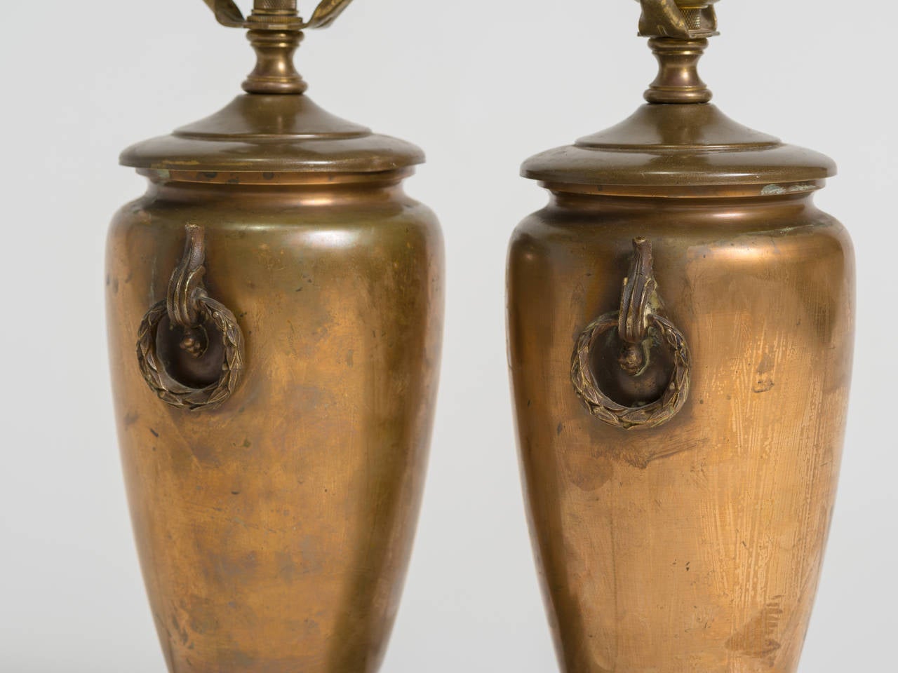 Pair of Classical Bronze Urn Lamps 2