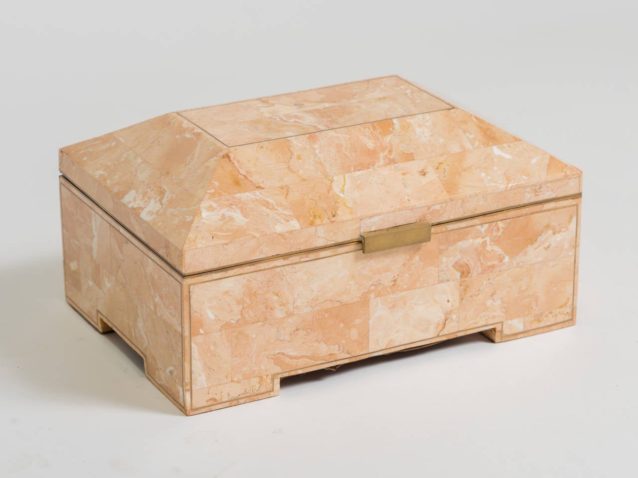 Tessellated Stone Box with Brass Inlay 1