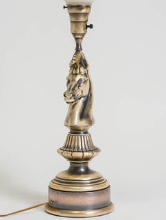 Silver Plate 1940s Horse Head Lamp