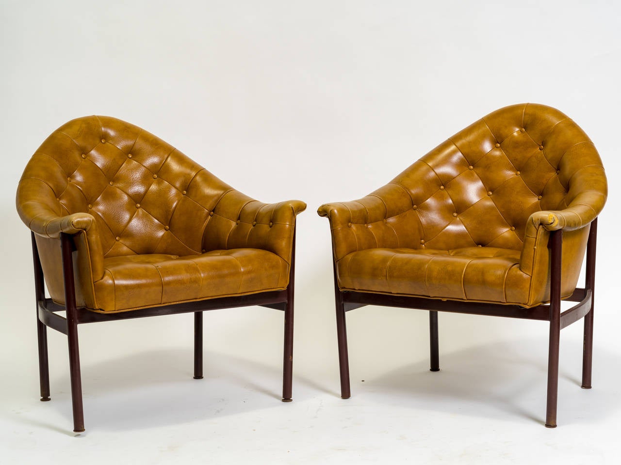 Pair of Milo Baughman for Thayer Coggin Metal Framed Lounge Chairs 4