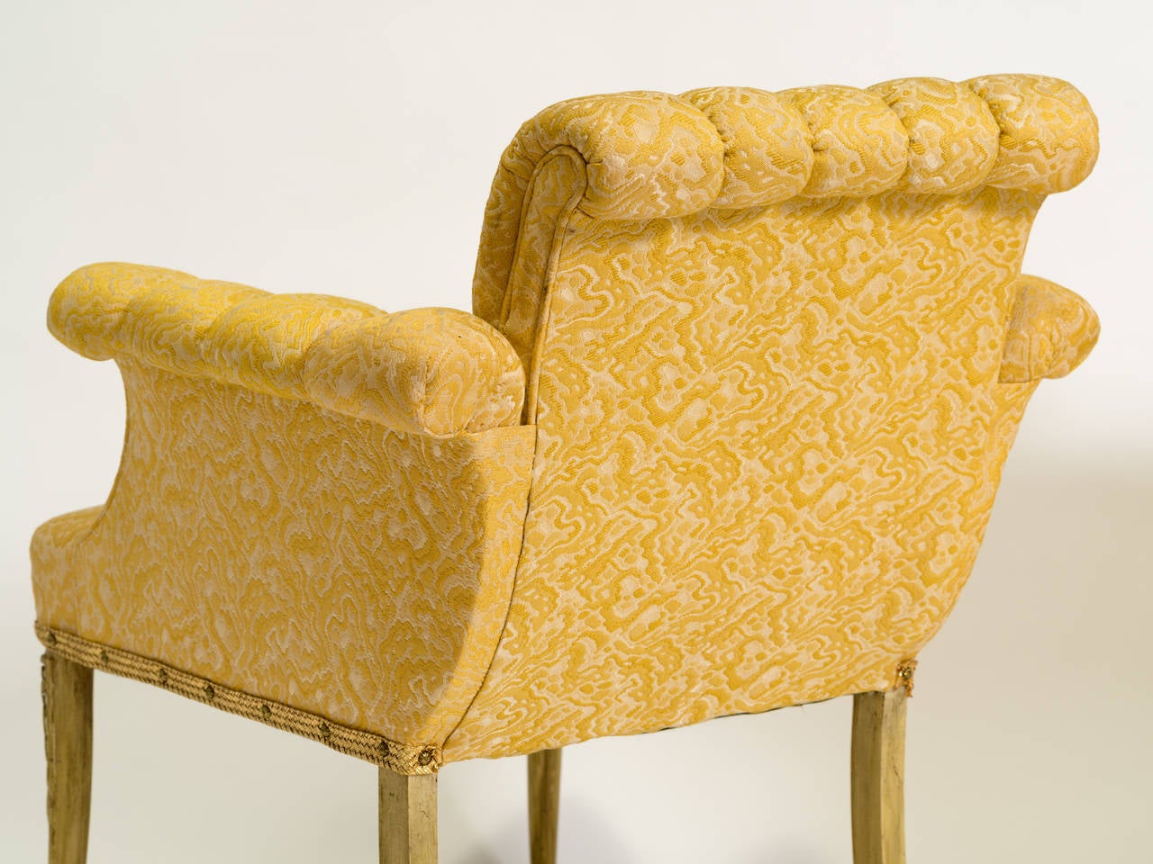 Mid-20th Century Pair of 1940s Hollywood Regency Tufted Lounge Chairs