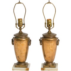 Pair of Classical Bronze Urn Lamps