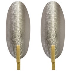 Hammered Metal and Brass Sconces