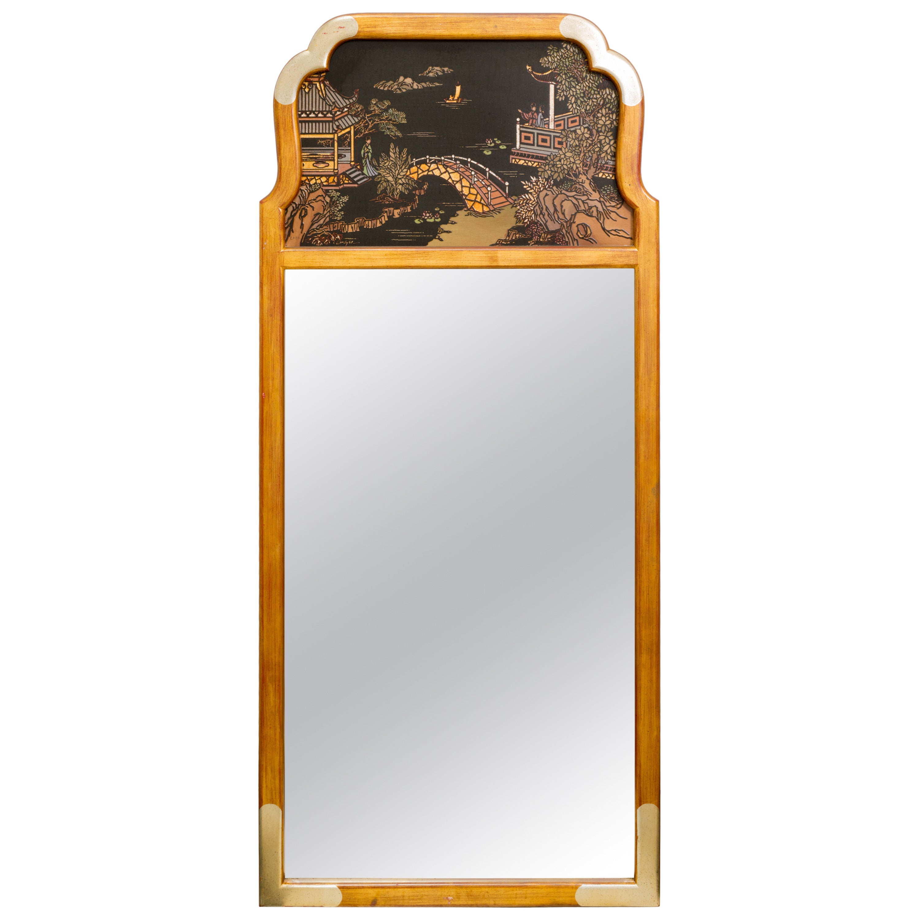 Asian Style Wall Mirror by La Barge For Sale