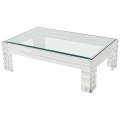 Scalloped Lucite Coffee Table