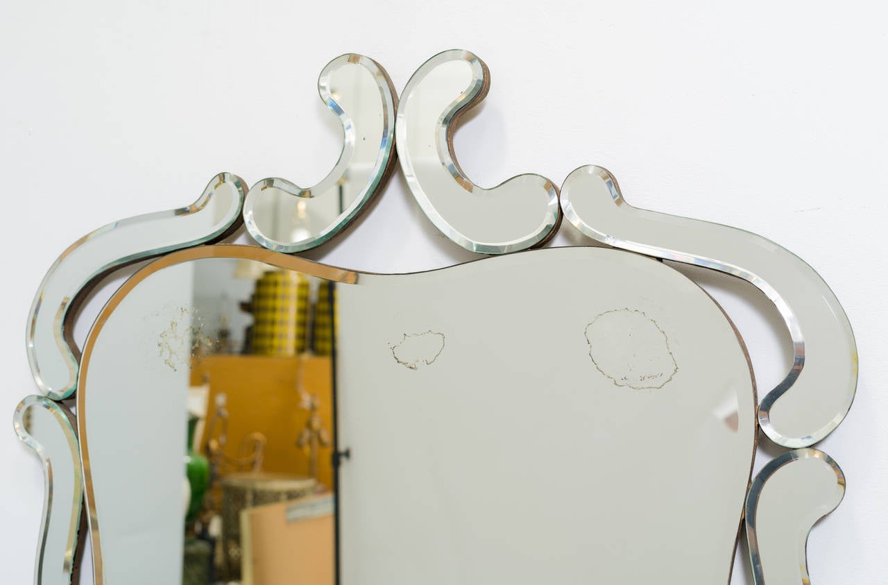 Antique Wall Mirror by Marchand Glass Company