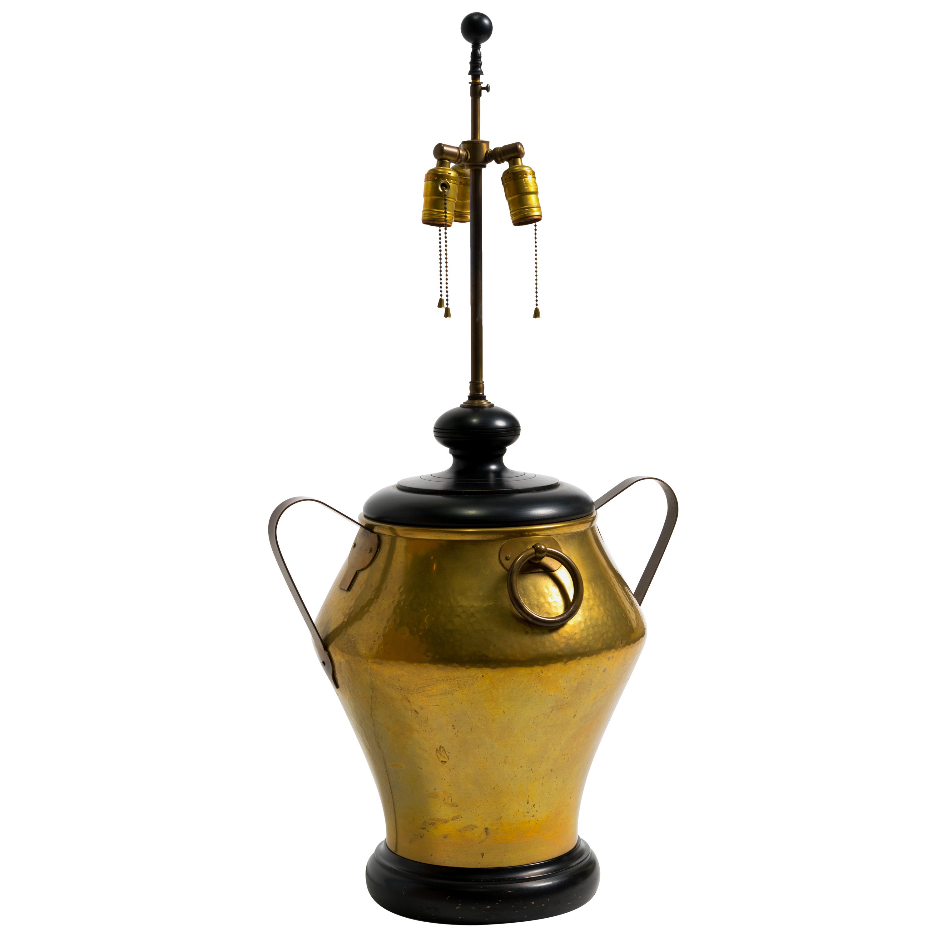 Large Hammered Brass Urn Table Lamp