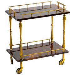 Lacquered Goatskin Liquor Trolley by Aldo Tura