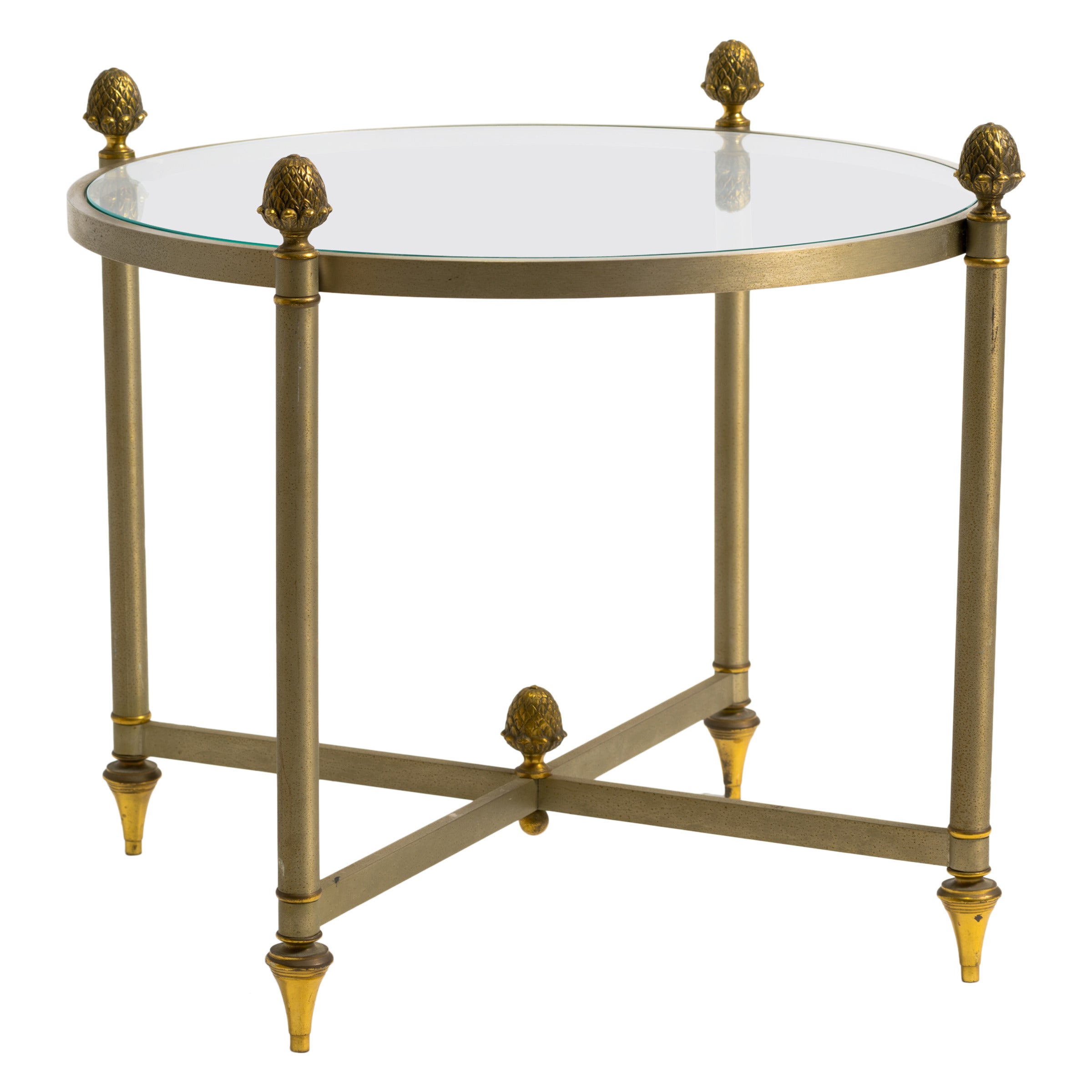 Maison Jansen Style Iron and Brass Side Table