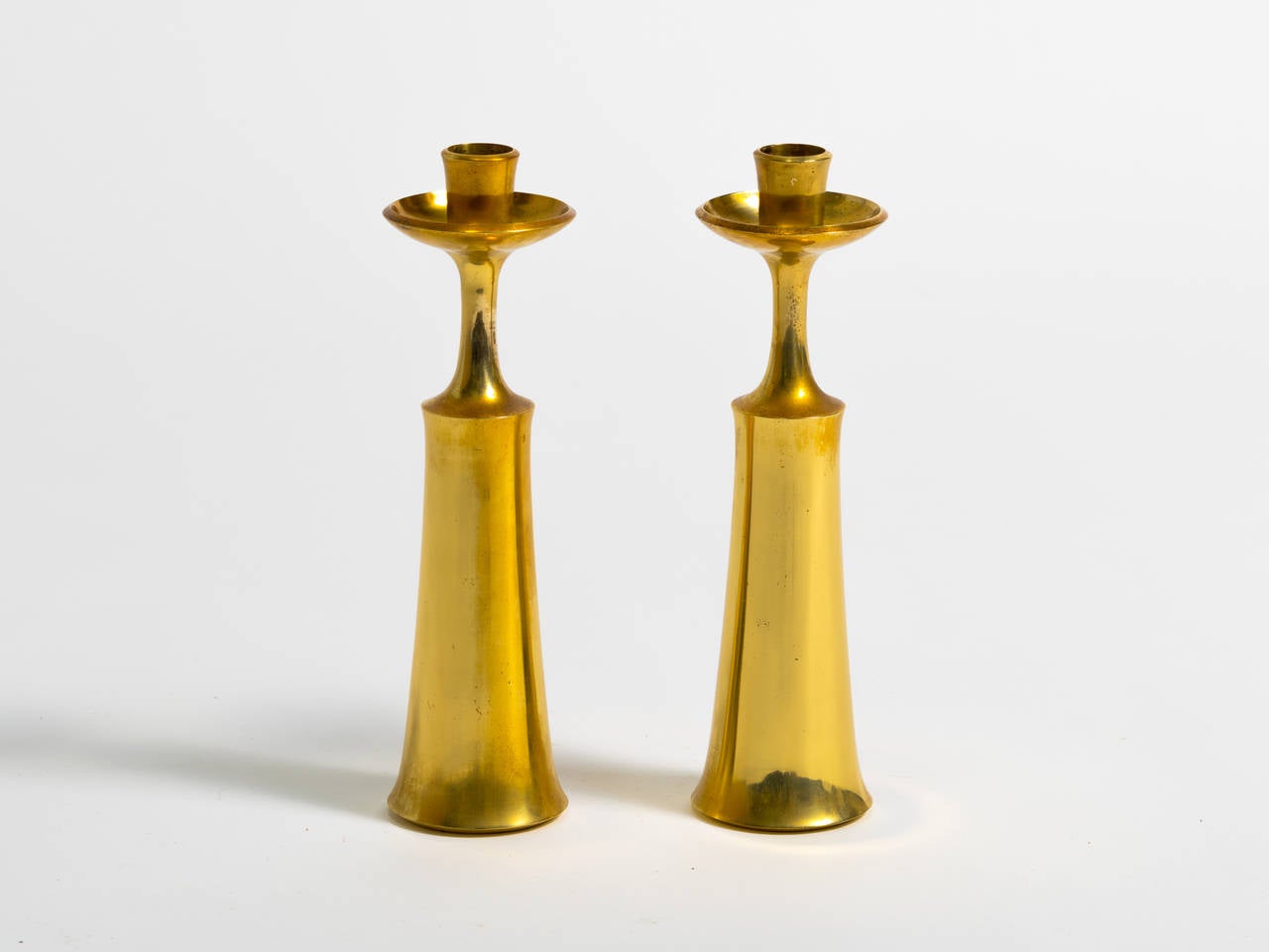 Mid-20th Century Pair of Brass Candlesticks by Jens Quistgaard for Dansk