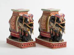 Pair of Elephant Garden Seats or Side Tables