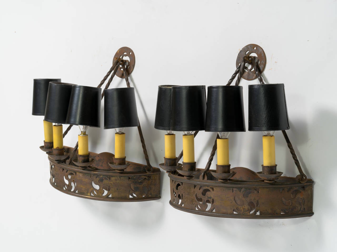 Early 20th Century Pair of Gothic Sconces For Sale