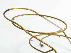 French Brass Rope Bar Cart